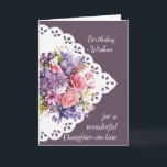 Flower Bouquet Daughter-in-law Birthday Card<br><div class="desc">Vintage Flower Bouquet for your Daughter-in-law  Birthday  inside verse includes May you be showered with God's love and joy on your special day and every day</div>