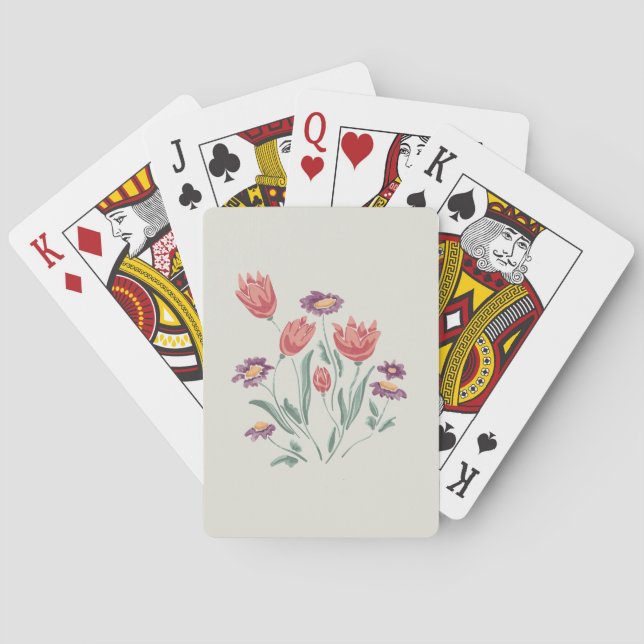 Flower Bouquet Delicate Floral Arrangements  Poker Cards (Back)