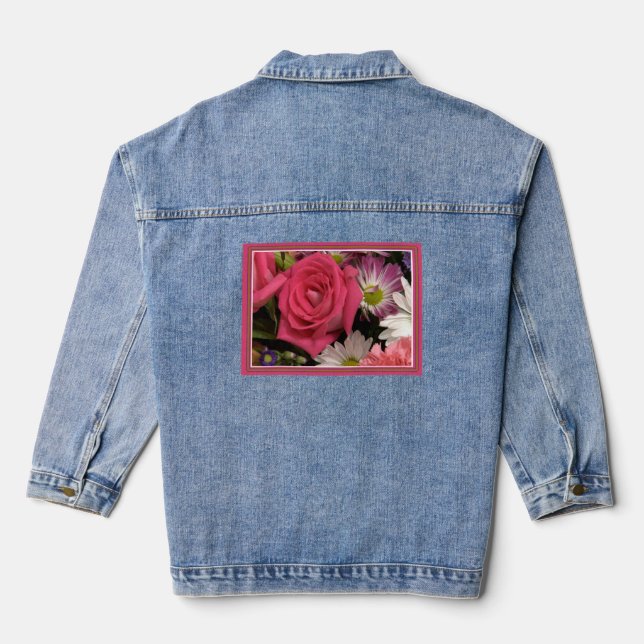 Flower Bouquet Denim Jacket (Back)
