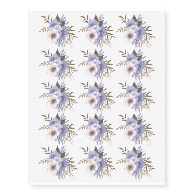 Flower Bouquet Design Temporary Tattoos (Front)