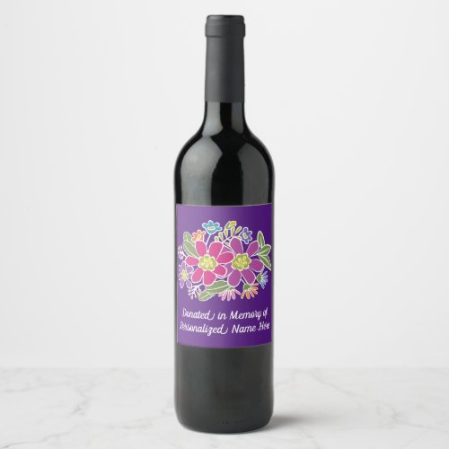 Flower Bouquet Donation Wine Label