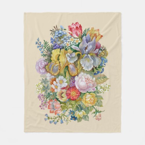 Flower Bouquet Fleece Blanket