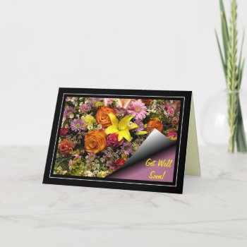 Flower Bouquet Get Well Card by LivingLife at Zazzle