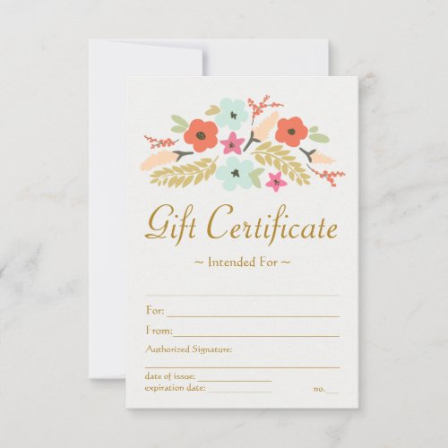 Flower Bouquet Gift Certificate