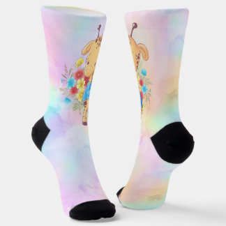 Flower Bouquet Giraffe Socks