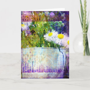 Flower Bouquet in Teacup All Occasions Card