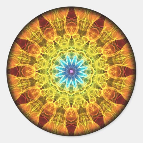 Flower Bouquet kaleidoscope Classic Round Sticker