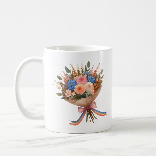 Flower bouquet lgbt coffee mug (Left)