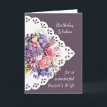 Flower Bouquet Pastor's Wife Birthday Card<br><div class="desc">Vintage Flower Bouquet for your Pastor's Wife Birthday  inside verse includes May you be showered with God's love and joy on your special day and every day</div>