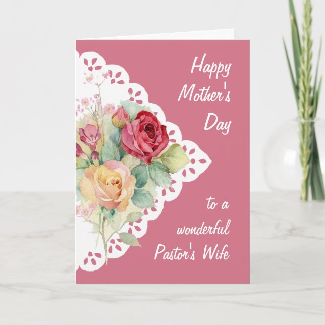  Flower Bouquet Pastor's Wife Mother's Day Card (Front)
