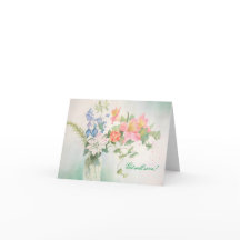 Flower Bouquet Personalized Greeting Card