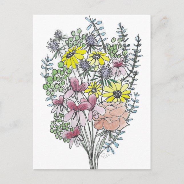 Flower Bouquet Postcard (Front)