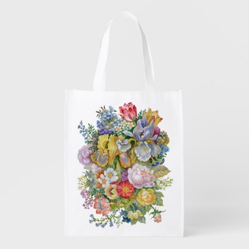 Flower Bouquet Reusable Grocery Bag