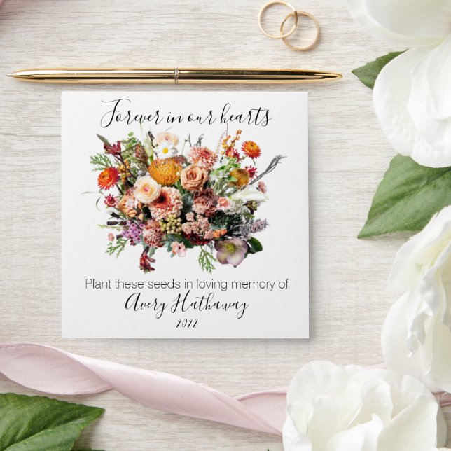 Flower Bouquet Seed Packet Memorial & Funeral Envelope (Wedding)