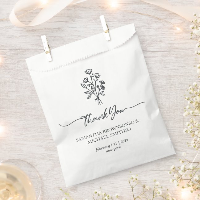 Flower Bouquet Signature Flower Elegant Wedding Favor Bag