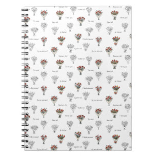 Flower Bouquet Spiral Photo Notebook