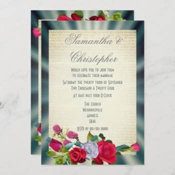 Flower Bouquet Vintage Floral Wedding Invitation by personalized_wedding at Zazzle