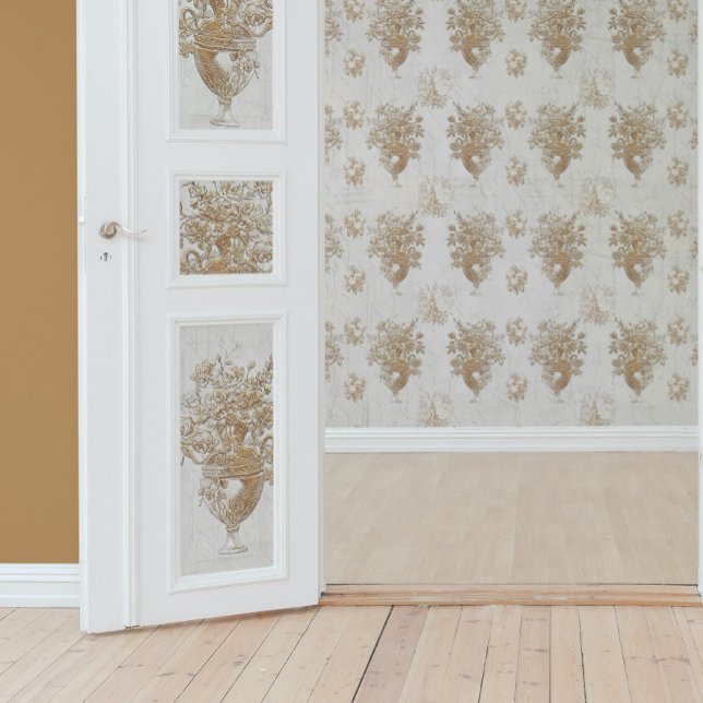 Flower Bouquet Vintage Gold Script Decoupage Tissue Paper (Creator Uploaded)