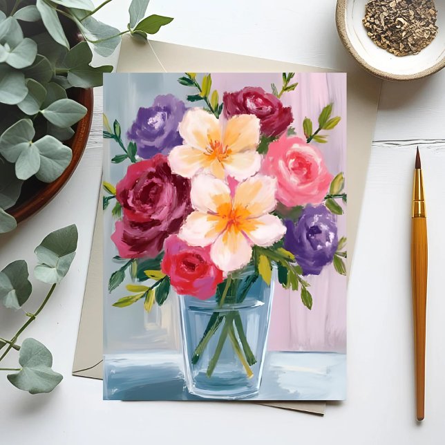 Flower Bouquet Watercolor Floral Painting Postcard (Creator Uploaded)