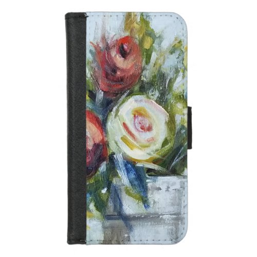 Flower Bouquet Watercolor Pretty Floral iPhone 87 Wallet Case