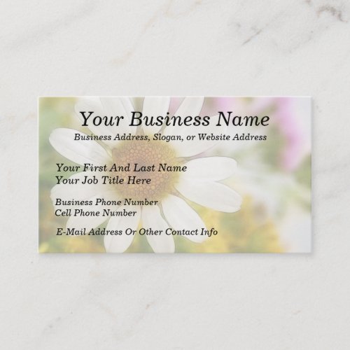 Flower Bouquet - White Daisy Business Card Template