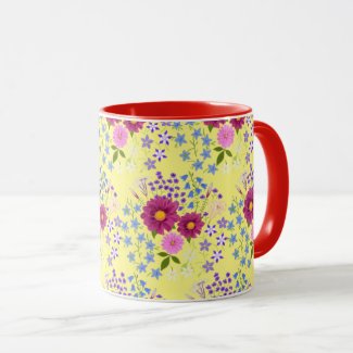 Flower Bouquet with Dahlia Mug