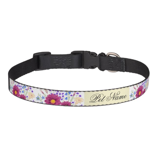 Flower Bouquet with Dahlia Pet Collar (Front)