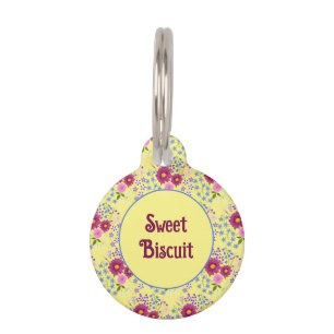 Flower Bouquet with Dahlia Pet ID Tag