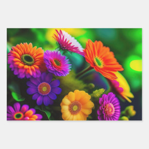 Flower Bouquet Wrapping Paper Sheets