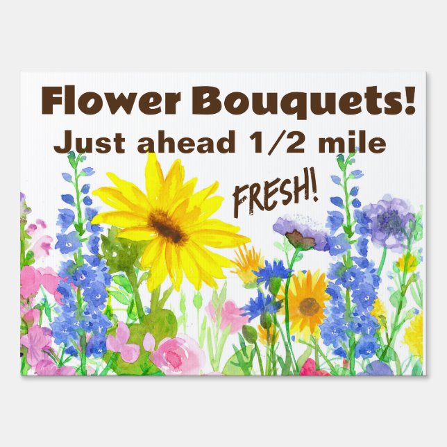 Flower Bouquets Farm Stand Road Sign (Front)