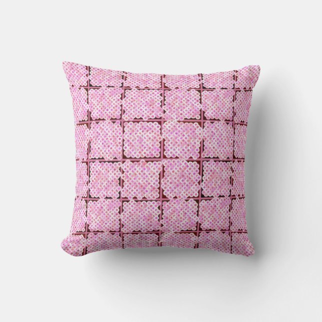 Flower box pattern, shades of pink throw pillow (Front)