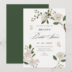 Flower branch bridal shower invitation