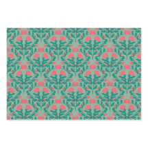 Flower Branch Wrapping Paper Flat Sheet Set of 3