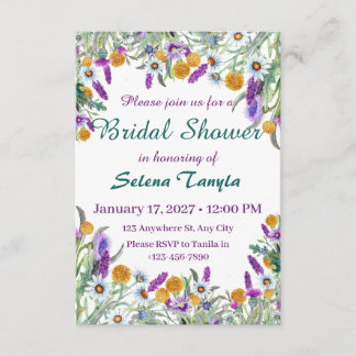 Flower Bridal Shower Invitation Card