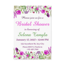  Flower Bridal Shower Invitation Card