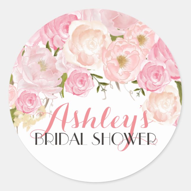 Flower Bridal Shower Sticker (Front)