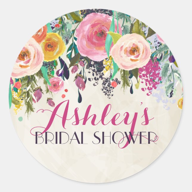 Flower Bridal Shower Sticker (Front)