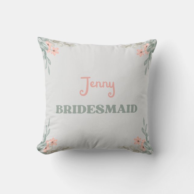 Flower bride throw pillow (Front)