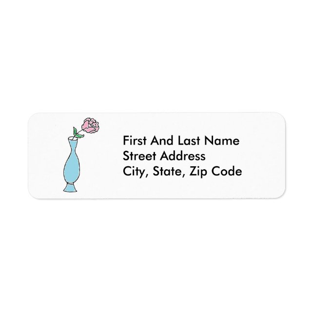 Flower Bud Vase Decorative Drawing Label (Front)