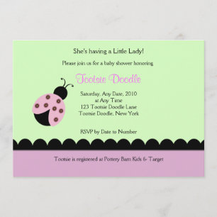 Flower Bug Lady Bug Baby Shower Invitation