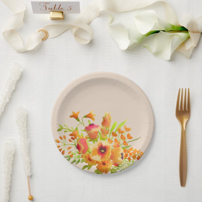 Flower Bunch Paper Plates (Wedding)