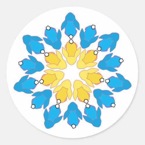 Flower Bunnies Classic Round Sticker