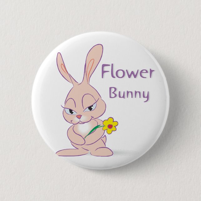 Flower Bunny Button (Front)