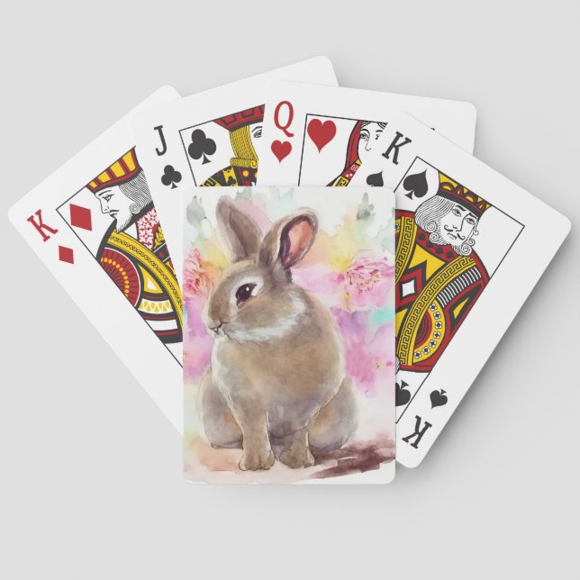 Flower Bunny Poker Cards (Back)