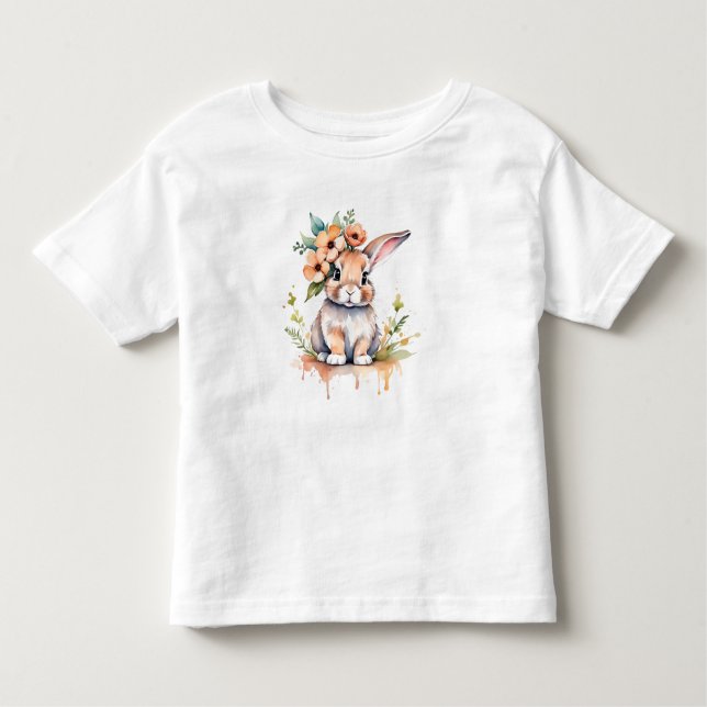 flower bunny toddler t-shirt (Front)