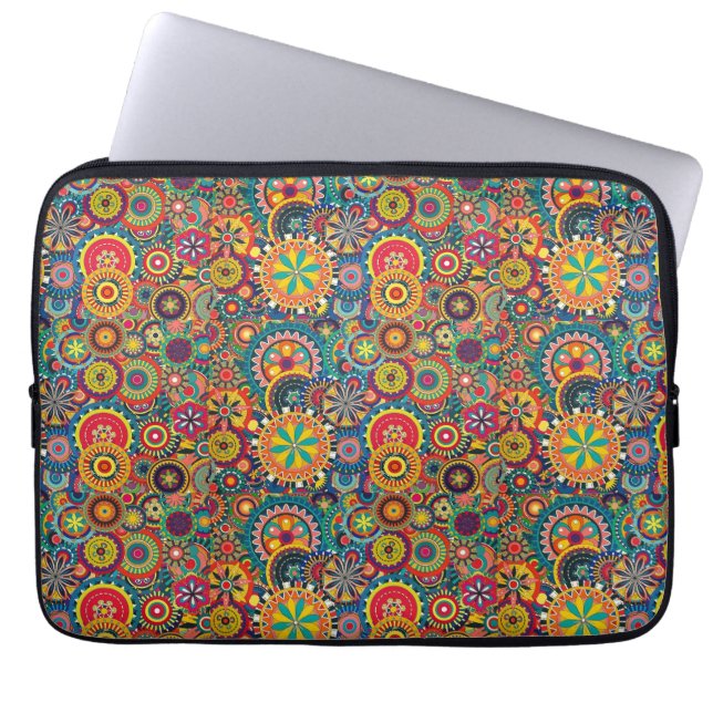 Flower Bursts Pinwheel Laptop Sleeve (Front)