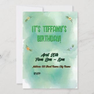 Flower & Butterfly Birthday Invitation
