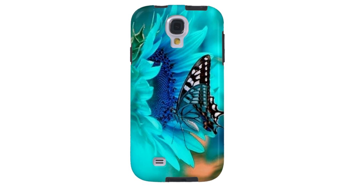 Flower & Butterfly Blue Galaxy 4 Cases | Zazzle.com