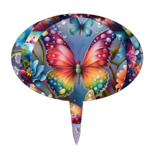 Flower Butterfly Cake Topper