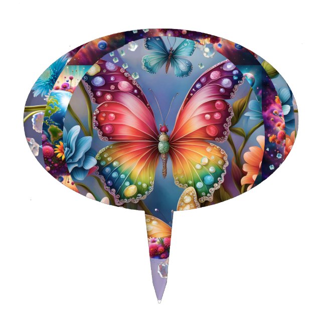 Flower Butterfly Cake Topper (Front)